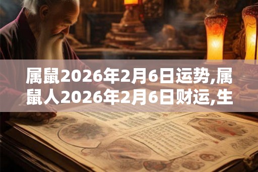 属鼠2026年2月6日运势,属鼠人2026年2月6日财运,生肖鼠2026年2月6日运势