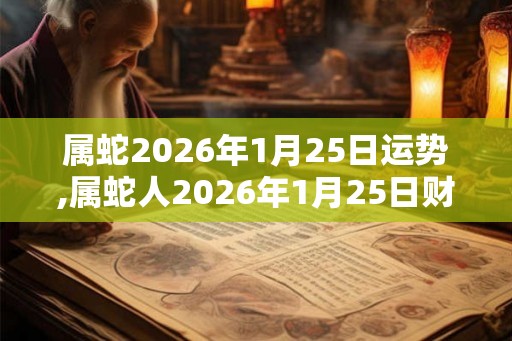 属蛇2026年1月25日运势,属蛇人2026年1月25日财运,生肖蛇2026年1月25日运势