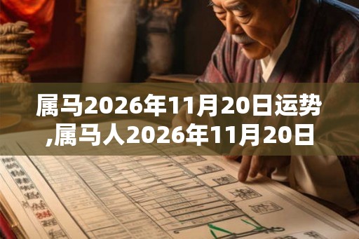 属马2026年11月20日运势,属马人2026年11月20日财运,生肖马2026年11月20日运势
