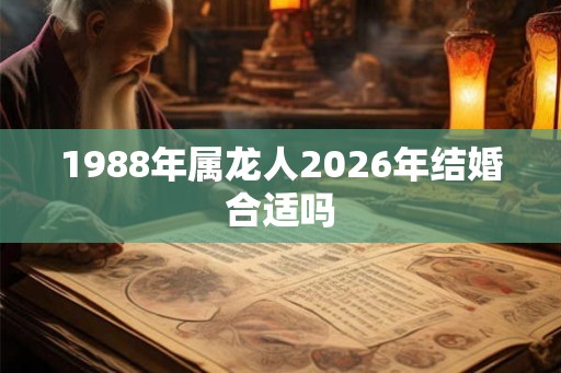 1988年属龙人2026年结婚合适吗