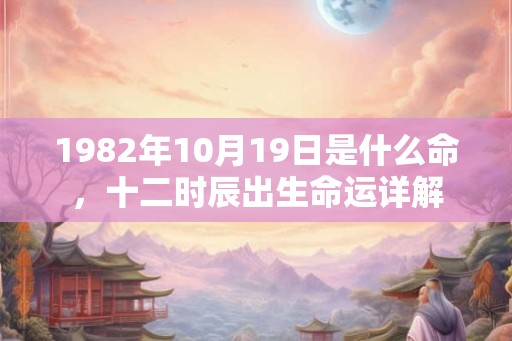 1982年10月19日是什么命,十二时辰出生命运详解 1982年10月19日是什么命,十二时辰出生命运详解