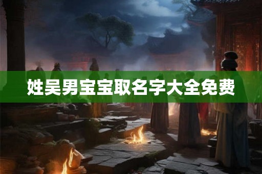 姓吴男宝宝取名字大全免费