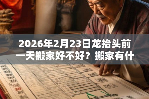 2026年2月23日龙抬头前一天搬家好不好？搬家有什么讲究？