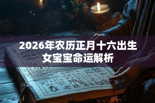 2026年农历正月十六出生女宝宝命运解析