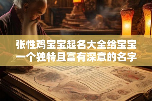 张性鸡宝宝起名大全给宝宝一个独特且富有深意的名字