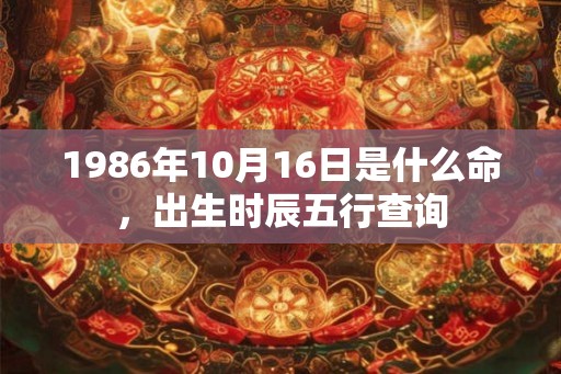 1986年10月16日是什么命，出生时辰五行查询
