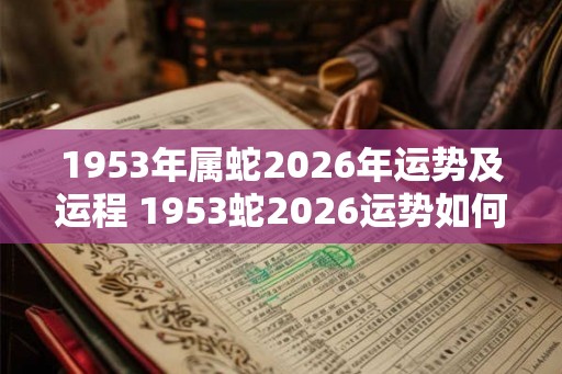 1953年属蛇2026年运势及运程 1953蛇2026运势如何 1953年属蛇2026年运势及运程 1953蛇2026运势如何