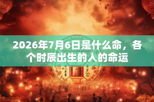 2026年7月6日是什么命，各个时辰出生的人的命运