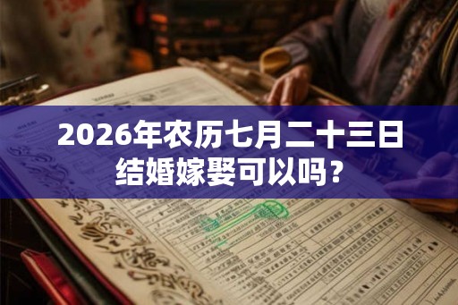 2026年农历七月二十三日结婚嫁娶可以吗？