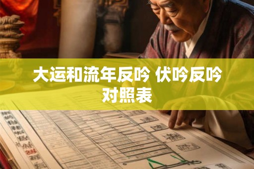 大运和流年反吟 伏吟反吟对照表