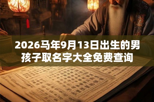 2026马年9月13日出生的男孩子取名字大全免费查询
