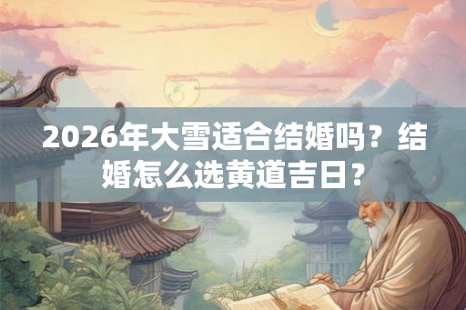 2026年大雪适合结婚吗？结婚怎么选黄道吉日？