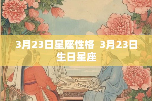 3月23日星座性格  3月23日生日星座