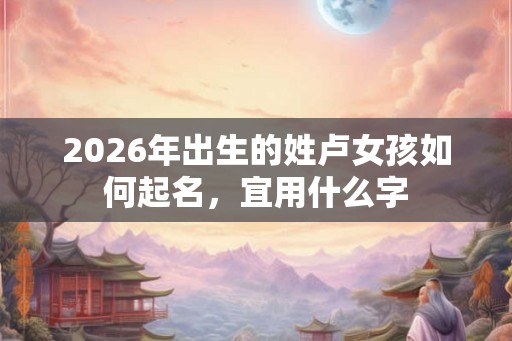 2026年出生的姓卢女孩如何起名,宜用什么字 2026年出生的姓卢女孩如何起名,宜用什么字