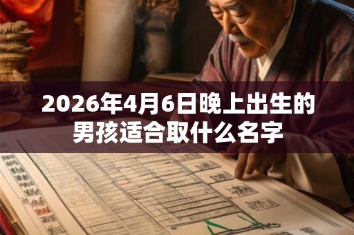 2026年4月6日晚上出生的男孩适合取什么名字