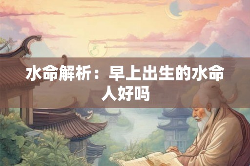水命解析:早上出生的水命人好吗 水命解析:早上出生的水命人好吗