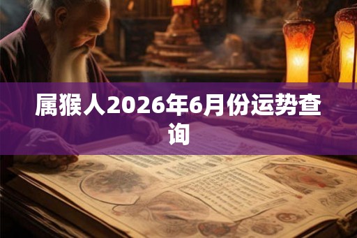 属猴人2026年6月份运势查询 属猴人2026年6月份运势查询