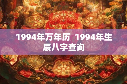 1994年万年历  1994年生辰八字查询