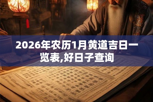 2026年农历1月黄道吉日一览表,好日子查询