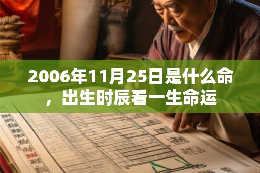 2006年11月25日是什么命，出生时辰看一生命运