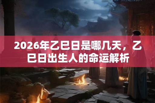 2026年乙巳日是哪几天，乙巳日出生人的命运解析