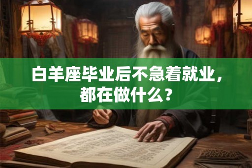 白羊座毕业后不急着就业，都在做什么？
