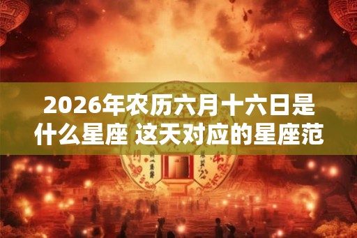 2026年农历六月十六日是什么星座 这天对应的星座范围查询