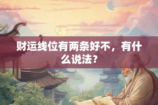 财运线位有两条好不，有什么说法？