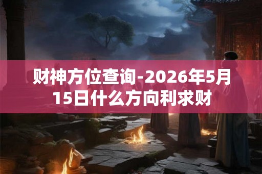 财神方位查询-2026年5月15日什么方向利求财