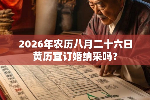 2026年农历八月二十六日黄历宜订婚纳采吗？