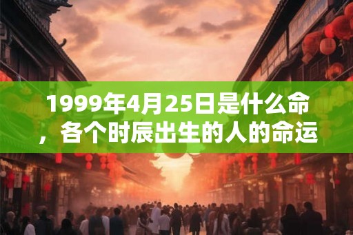 1999年4月25日是什么命，各个时辰出生的人的命运