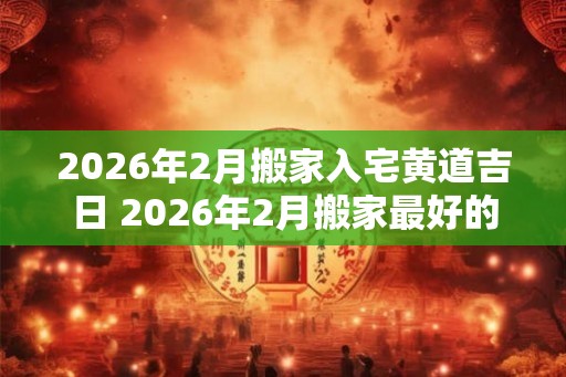 2026年2月搬家入宅黄道吉日 2026年2月搬家最好的日子