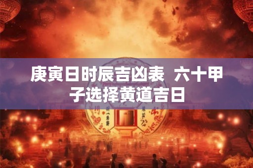 庚寅日时辰吉凶表  六十甲子选择黄道吉日