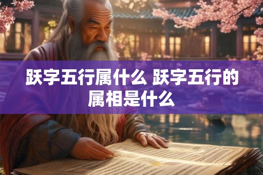 跃字五行属什么 跃字五行的属相是什么