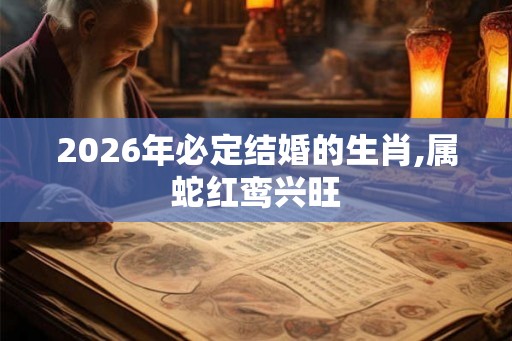 2026年必定结婚的生肖,属蛇红鸾兴旺