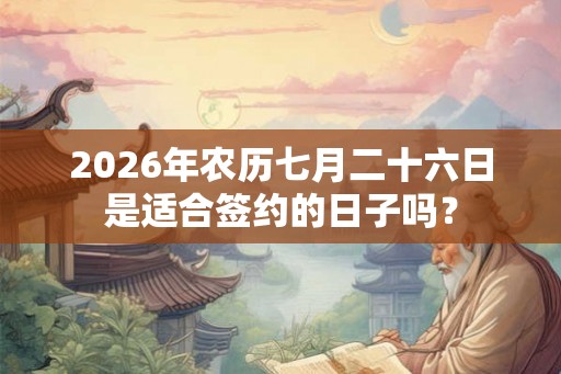 2026年农历七月二十六日是适合签约的日子吗？