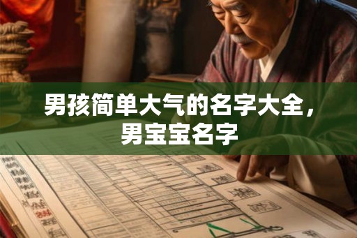 男孩简单大气的名字大全，男宝宝名字
