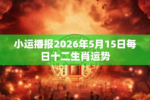 小运播报2026年5月15日每日十二生肖运势