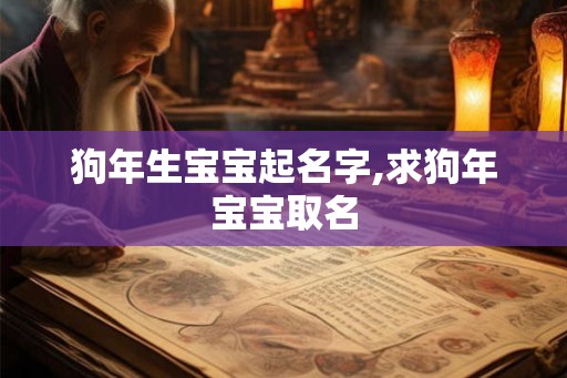 狗年生宝宝起名字,求狗年宝宝取名