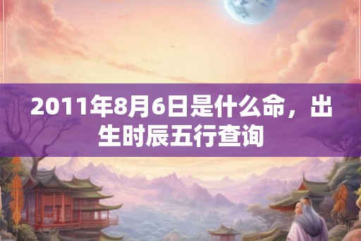 2011年8月6日是什么命，出生时辰五行查询