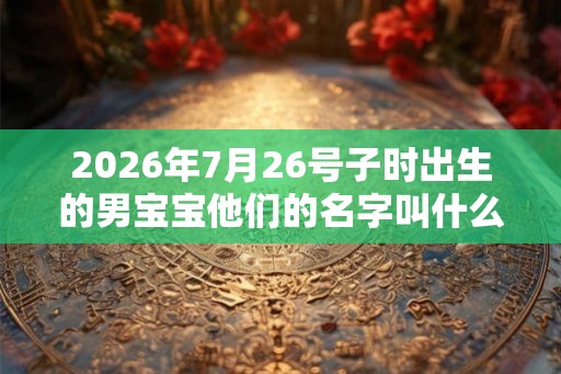 2026年7月26号子时出生的男宝宝他们的名字叫什么比较好