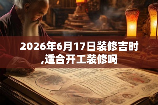 2026年6月17日装修吉时,适合开工装修吗