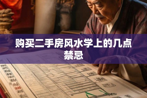 购买二手房风水学上的几点禁忌