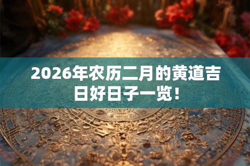 2026年农历二月的黄道吉日好日子一览！