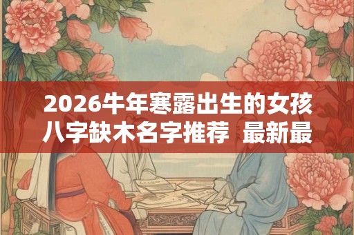 2026牛年寒露出生的女孩八字缺木名字推荐  最新最全