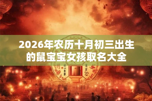2026年农历十月初三出生的鼠宝宝女孩取名大全