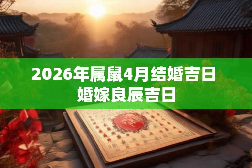 2026年属鼠4月结婚吉日 婚嫁良辰吉日