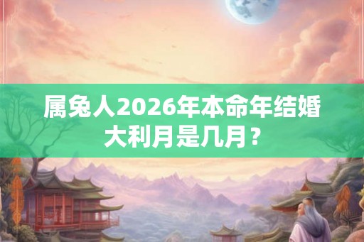 属兔人2026年本命年结婚大利月是几月？