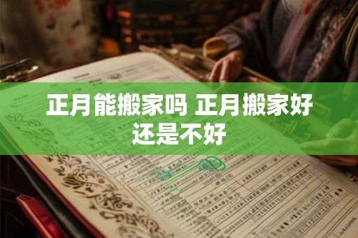 正月能搬家吗 正月搬家好还是不好