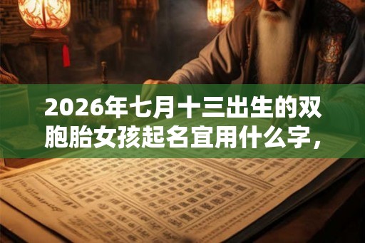 2026年七月十三出生的双胞胎女孩起名宜用什么字，五行属什么